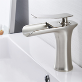 Bathroom Basin Waterfall Faucet Hot Cold Mixer Tap Single Hole Handle Sink Modern Vanity