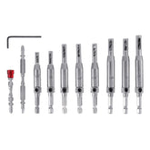 11Pcs 5/64 to 1/4 Inch Self Centering Drill Bit Hinge Tapper Core Drill Bit Set Magnetic Ring Screwdriver Bits for Adjustable Door Window
