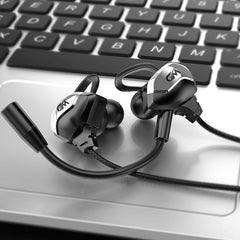 Wired Earphone Stereo Noise Reduction Dynamic In-ear Earbuds 3.5mm Gaming Headset with Mic