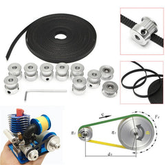 8pcs 20T Bore 5mm Timing Pulley with 5m Belt and 2pcs Tensioner