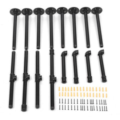 145cm Height Iron Pipe Shelf Retro Design Black Iron Pipe Wall Mount Shelf Shelving Tool