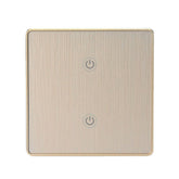 Wifi 2Gang Smart Switch EU Standard Metal Frame Wire Drawing Light Control Switch 100-240V 2.4 GHz