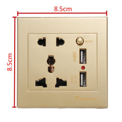 Universal 2100mA 5V 2 USB Wall Socket AC 110-250V Home Wall Charger