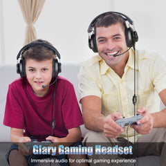 Gamer Headset Over Ear Gaming Headphone 3.5mm Double Jack With Rotate Mic RGB LED Light For PS4 PC Xbox