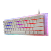 Mechanical Gaming Keyboard 61 Keys Hot Swappable Type-C 3.1 Wired USB ABS Two-color Keycap NKRO RGB With Translucent Glass Base Gateron Switch