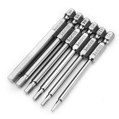 6pcs 75mm H2-H6 Magnetic Hexagon Head Screwdriver Bits 1/4 Inch Hex Shank
