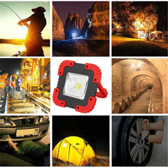 Portable 20W Solar LED Work Light COB Camping Lamp USB Rechargeable Flood Spot Lamp Hand Light