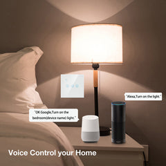Smart Wall Switch Panel Naught Wire Voice Control Switch Supports Alexa/Google Assistant