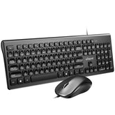 Wired Keyboard & Mouse Set 106 Keys Chocolate Square Keycap Silent Office Keyboard 1000DPI Ergonomic Mouse Kit for Mac Windows
