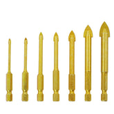 5/6/7Pcs Drill Bits 3-12mm Triangle Bit for Ceramic Wall Glass Concrete Hole Opener , Gold