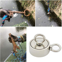 Double Side 60mm 250KG Neodymium Recovery Magnet with 10m Rope Salvage Tool Strong Fishing Kits