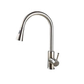 Kitchen Basin Sink Pull Out Faucet 360 Rotatable Drawing Down Sprayer Tap Hot & Cold Water Mixer Single Handle Copper Lead-Free Deck Mount