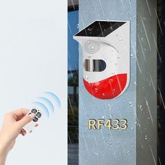 Outdoor Solar Light Alarm Human Body Induction Infrared Sound and Light Alarm