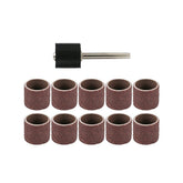 11pcs 12.7mm 100 Grit Head Metal Rust Removal Polishing Sandpaper Roll Polishing Wheel Set