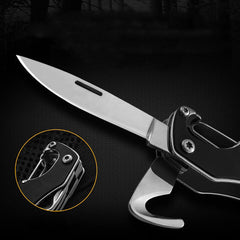 10 IN 1 55mm Steel Outdoor Survival Multifunctional Tools Screwdriver Bottle Opener Folding Knife