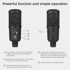 Professional Condenser Microphone Recording USB with Tripod for Computer Studio Braodcasting