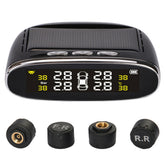 Solar Power TPMS Temperature Alert LCD Display Car Tire Pressure Alarm Monitor System With 4 Internal/External Sensor