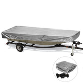 10ft / 10-12ft / 12-14ft / 14-16ft Jon Boat Cover 210D Waterproof Sun Protection Silver