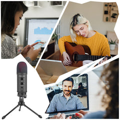 Condenser Microphone for Voiceover Work Online Singing Voice Overs USB Notebook PC Mic