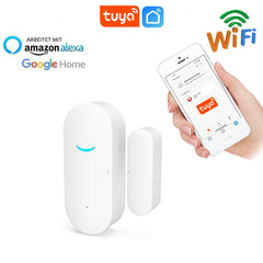 Door & Window Sensor Smart Door Magnetic Detector Sensor Wireless Alarm Work With Amazon Alexa Google Home,433MHz