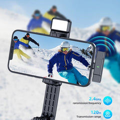 Wireless Microphone Receiver 2.4G HD Noise Reduction Video Recording Mini Mic for Live Broadcast Vlog Interview
