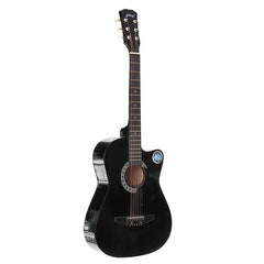 38 Inch Wooden Angled Acoustic Guitar 6 Color Folk Guitar with Storage Bag Gift for Beginner