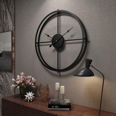 50cm Large Modern Hollow Double Ring Wall Clock Home Bedroom Bar Hotel Decor
