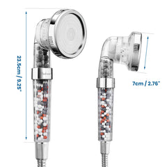 Ionic Shower Head Upgraded 4-Layer Filtration Universal Handheld Showerhead Higher Pressure Water Saving with 3 Sprays Modes Extra Filter