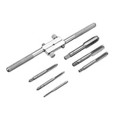 6pcs M4-M12 Thread Tap Hand Tap with Tap Wrench Combination Thread Tap Drill Bit Adjustable Tapping Tool