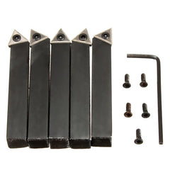 5pcs 3/8 Inch Shank Lathe Carbide Inserts with Turning Tool