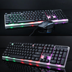 104 Keys Gaming Keyboard RGB Backlit Light Wired Keyboard and 1600 DPI Gaming Mouse Set