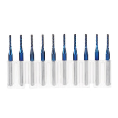 10pcs 2.2/2.4/2.5/3.0mm Blue NACO Coated PCB Bit Carbide Engraving Milling Cutter For CNC Tool Rotary Burrs