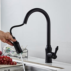 Brass Pull Out And Splash Proof Faucet Hot Cold Mixing Dual Mode Kitchen Sink Wash Basin Tap