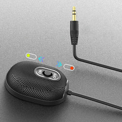 Omni-Directional Microphone 3.5mm AUX Condenser for Business Conference PC Laptop Voice Pickup Mic