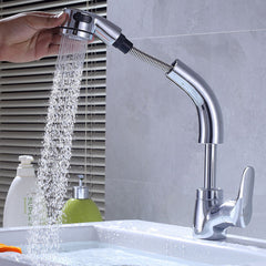 Zinc Alloy Pull Out Faucet Mixer Taps 360Swivel Spout Spray Kitchen Bathroom Sink Basin Brass