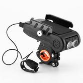 4-in-1 4000mAh 550LM Bike Light USB Rechargeable Power Bank Waterproof Phone Holder Headlight With Bike Horn