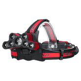 2501-B 6-Modes 7xT6+2xQ5 LED Outdoor Head Torch Waterproof Ultra Bright Headlamp With SOS Whistle