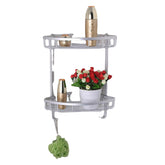 1/2/3 Layers Aluminium Wall Mounted Bathroom Corner Shower Caddies Storage Shelf Rack Holder