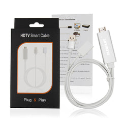 Wired Display Dongle 1080P HD Adapter Miracast AirPlay Mirroring Cable For iPhone