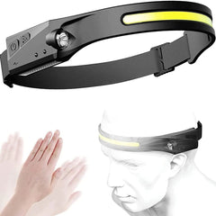 Wave Sensor 270 Wide Range 350LM LED Headlamp USB Rechargeable Head Torch COB Outdoor Cycling Adventure Fishing Flashlight Bike Headlamp
