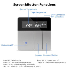 WiFi Thermostat for Electric Heater Water Radiant Floor Heating Alexa Google Home Enable Temperature Controlled
