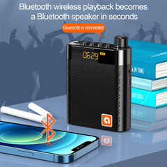 Portable Bluetooth 5.0 Speaker Professional Voice Amplifier with Microphone FM Radio Sound 2000mAh Battery Life
