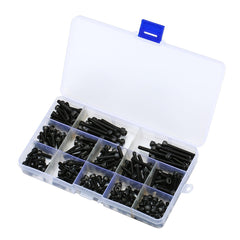 195Pcs M4 12.9 Grade Carbon Steel Hex Socket Cap Head Screw Bolts Assortment Set