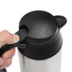 12V 750ml Stainless Steel Electric In-Car Kettle Car Travel Heating Water Bottle