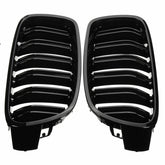 2PCS Gloss Black Front Car Grilles Automobile Auto