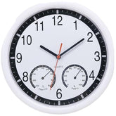 10'' 10 Inch Silent Modern Wall Clock With Thermometer & Hygrometer For Living Home Kitchen Office