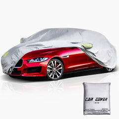 Car Cover Outdoor Sedan Cover Waterproof Windproof All Weather Scratch Resistant Outdoor UV Protection with Adjustable Buckle Straps