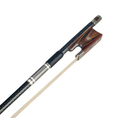 Master Carbon Fiber Bow Fiddle/ Violin Bow Silver Braided Carbon Fiber Bow W/ Ox Horn Frog Classical Paris Eye Inlay