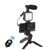 Vloggging Kits Professional Photography Set with microphone LED Fill Light Tripod Cell Phone Holder Clip for Vlogging YouTube Live Recording