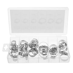 34pcs Stainless Steel Mini Jubilee Fuel Hose Clamps Pipe Clips Fastener For Home Tools